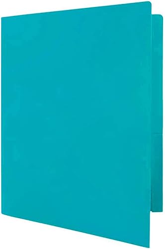 Miniatura 150 de JAM PAPER Heavy Duty Plastic Two Pocket Extra Tough School Folders - Blue - 6/Pack