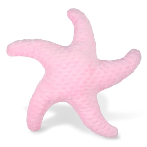 Image of Marble Empire Starfish Pillow Shaped Beach Decorative Throw Pillows Cute Coastal Stuffed Animal Plush Soft Ocean Bedding for Bedroom(Pink)