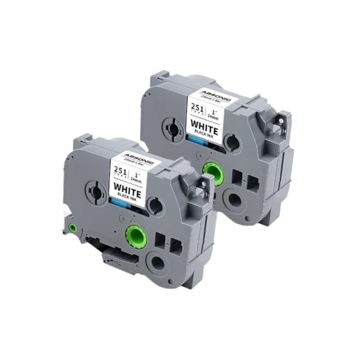 2pk?20pk 24mm~l[gxe[vTze 251 PT-D600[x[J[Ɠl̃xv^[ƌ݊(2PK Black on White)