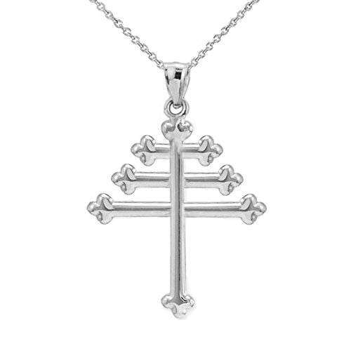 Religious Jewelry Fine Sterling Silver Maronite Cross Pendant Necklace