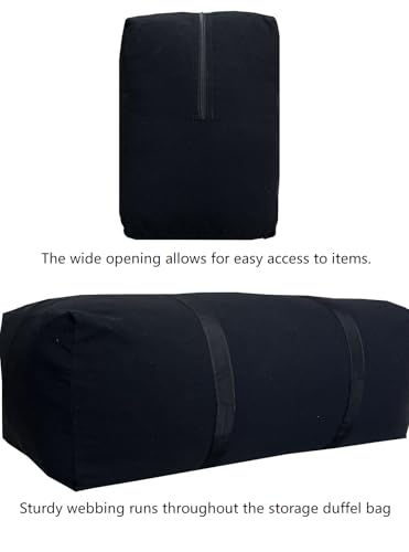 image for DoYiKe Extra Large Canvas Storage Duffle Bag with Zippers and Handles,