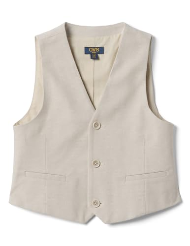 Gilet tailleur beige garçon en coton stretch OVS KIDS aux finitions soignées