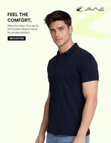 Image of AWG ALL WEATHER GEAR Cotton Rich Solid Polo Tshirt