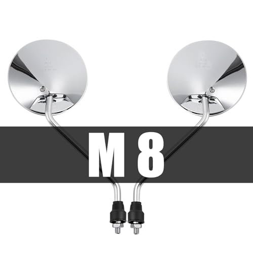 Image of Mokuo Motorcycle Rearview Mirror in Aluminium Alloy Material with 8MM Bolt Fit for Most Motocycle Dirt Bike Scooter Moped, Silver Color