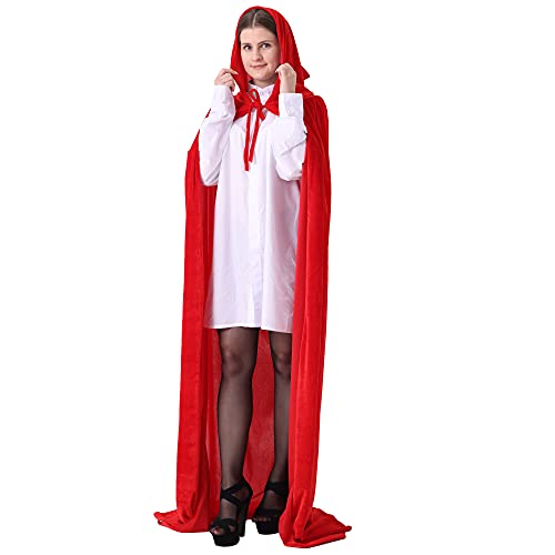 Graduatepro Little Red Riding Hood Costume Santa Claus Cape Halloween Cosplay Velvet Cloak Christmas Adult Hooded Princess #TOP1
