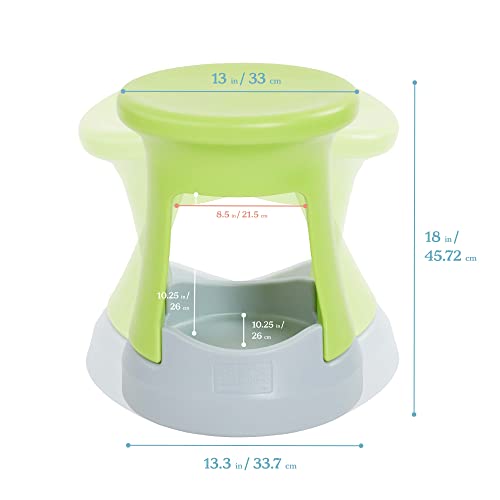 Image of ECR4Kids Active Storage Wobble Stool, 18in Seat Height, Childrens Furniture, Lime Green /Light Grey