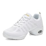 Hixingo Zapatillas de Deporte Jazz para Mujeres, Zapatos de Baile Antideslizantes Baile Sneaker Ligeros y Transpirables para Fitness y Entrenamiento de Danza