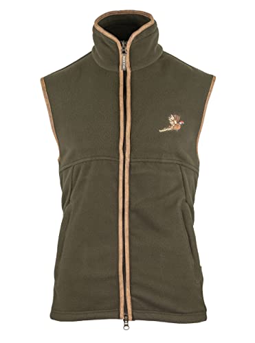 Mens Countryman Thermal Fleece Gilet Pheasant Motif Dark Olive X-Large