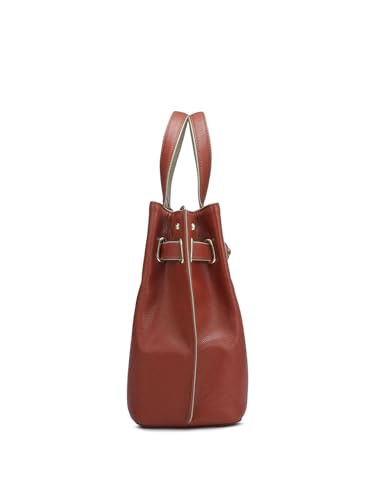 Image of Da Milano Leather Satchel Bag for Women - Brown