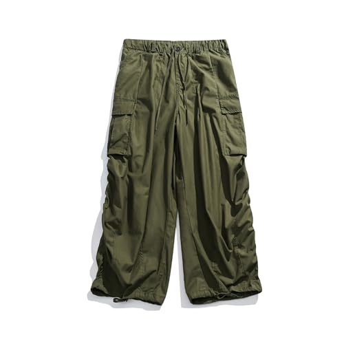LIXINGHEITANG Men Japan Korean Streetwear Loose Casual Wide Leg Cargo Pants Male Trousers4