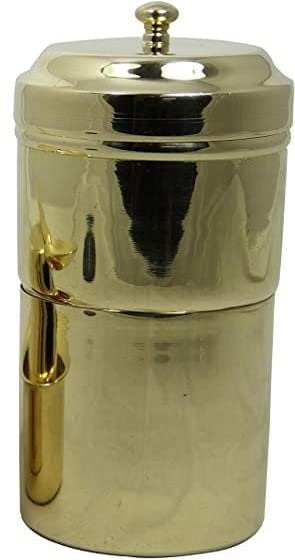 1952 Coffee Brass Filter - Kumbakonam Traditional South Indian Coffee Filter, Drip Style Decoction Liquid Maker (Makes Up to 4 Cups)