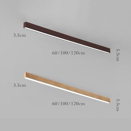 Plafonnier LED en bois dimmable 60cm avec télécommande pour salon - 5