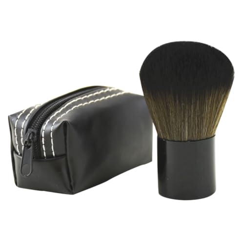 Ipetboom 1 juego de brochas de maquillaje con bolsa mini bolsa de maquillaje organizadores de maquillaje caso cosmético kit cepillo colorete cepillo para polvo cepillo de maquillaje portátil negro