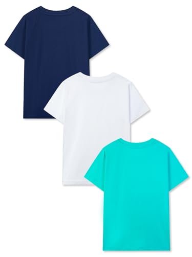 Image of HILEELANG Girl T-Shirts Short Sleeve Graphic Tees Cotton Casual Summer Tops Shirts Packs