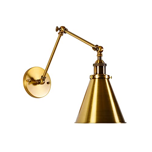 Lampada da parete per interni, lampada da parete ad angolo regolabile, lampada da parete antiruggine per sala studio, compatibile con lampadine E26 E27, design a braccio lungo