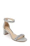 Jewel Badgley Mischka Damen Bronwen Sandale mit Absatz, Silber, 39.5 EU