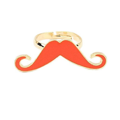 Au Marché du Luxe - Bague Moustache Orange Taille réglable Ajustable Mode Tendance 2014