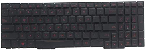 New English Laptop Replacement Keyboard for Asus GL553 Series GL553V GL553VW ZX553VD ZX53V FX553VD FX53VD FX753VD FZ53V ZX73 US Layout with Backlight Red Word