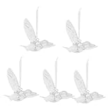 SEWOART 5個透明アクリル製ハミングバード装飾掛け具 室内外用吊り下げ飾