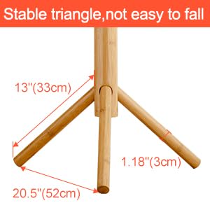 Image of Ginoya Brothers Wooden Coat Rack, Freestanding Hall Tree with Hooks Easy to Assemble Suitable for Children and Adult, Hat Clothes Rack Stand for Bedroom Office Entrance. (92-2 Beige)