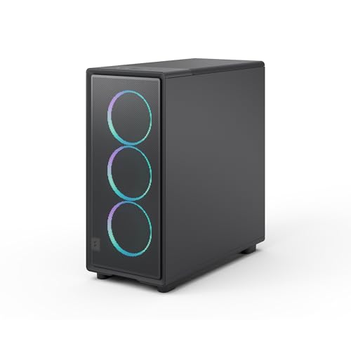 Fractal Design Epoch Schwarz RGB - Leicht getöntes Seitenteil aus gehärtetem Glas - Gaming-PC - Mesh-Frontpanel - DREI Momentum 12 RGB-Lüfter inkl. - Geräumiger Innenraum - ATX/mATX/ITX Unterstützung
