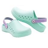 Nurse is Love Zuecos Enfermera - Zuecos Sanitarios Mujer, Zapatos de Mujer | Regalos Enfermera | Enfermera Accesorios & Vet - Aqua 38