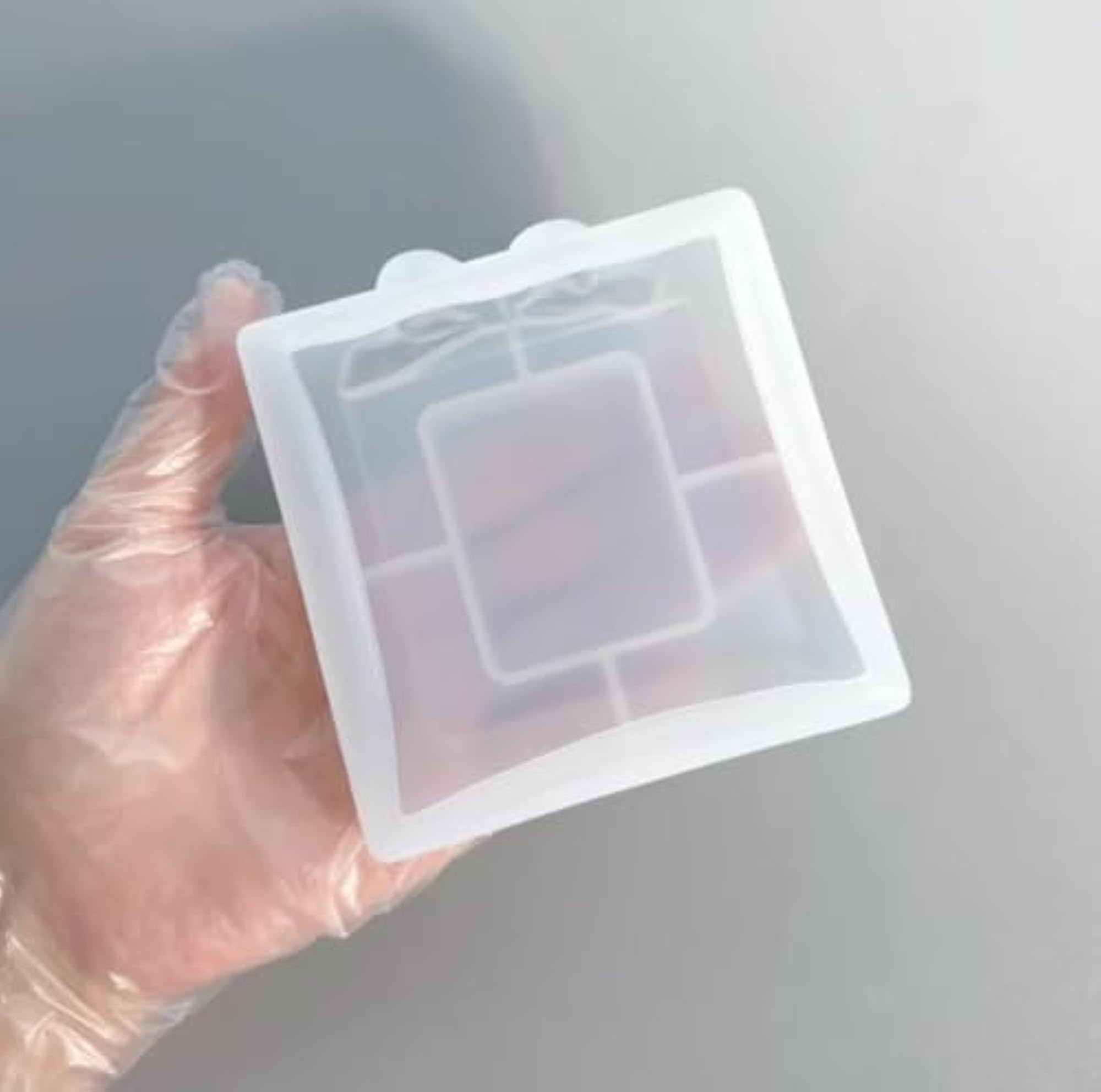 Silicone Resin Mould, Square Gift Box with Bow Design