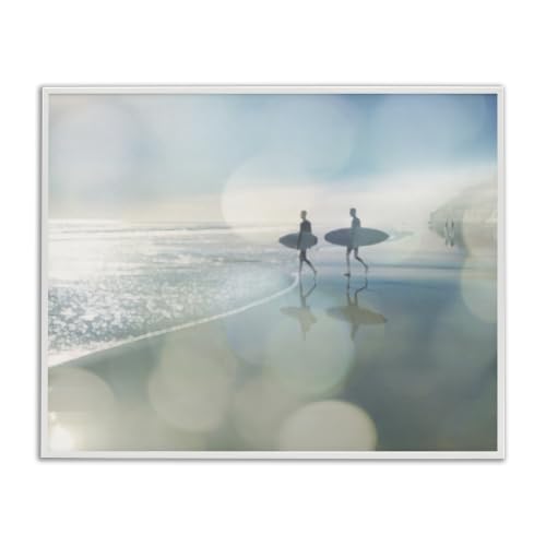 Stupell Industries Wet Sand Sea Surf Sport Fleeting Bokeh Effect, Design by Devon Davis, 30 x 24, Blue