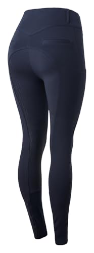 Pantalon d'équitation femme Horze Mira avec fond intégral silicone et poche portable