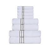 Superior Handtuch-Set, 100% türkische Baumwolle, 800 g/m², ideal für Hauptbad, Gäste-WC oder Strand, Ultra-Plüsch, Set beinhaltet: 8 Stück, Gesichts-/Waschlappen, Handtücher, Badetücher,