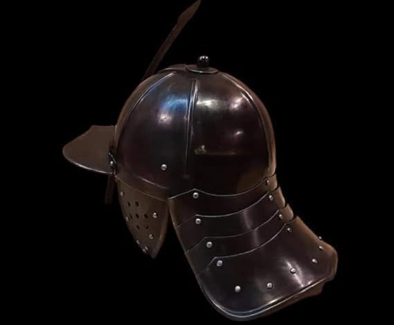 Historical Polish Hussar Helmet - Dark Metal Finish, 17th Century.