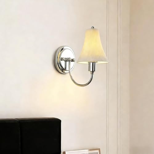 Lámpara de pared de pasillo interior moderna con cableado y aplique de cromo 4