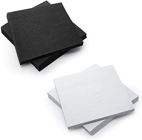 200 Sheets Tear Away Stabilizer Backing Embroidery Precut Sheets Black White Fabric Stabilizer for Machine Embroidery Hand Sewing Hoops Quilting, Medium Weight 2.1 oz (10 x 12 Inch)