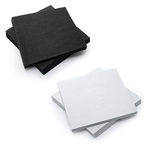 200 Sheets Tear Away Stabilizer Backing Embroidery Precut Sheets Black White Fabric Stabilizer for Machine Embroidery Hand Sewing Hoops Quilting, Medium Weight 2.1 oz (8 x 8 Inch)