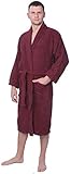 Men's 100% Cotton Shawl Collar Robe Terry Cloth Bathrobe Available in Plus Size MNBRT_Y22 Maroon 3X