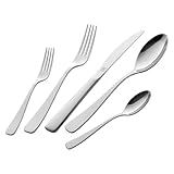 Design élégant : ensemble de couverts poli brillant, forme ergonomique, poids agréable, couteau tranchant avec fine dentelure, élégant logo ZWILLING.