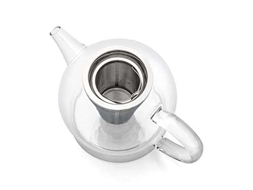 Bredemeijer Large Glass Teapot 1.5 litres with Stainless Steel Tea Strainer - Single-Walled Dishwasher Safe Glass Jug - Image 3