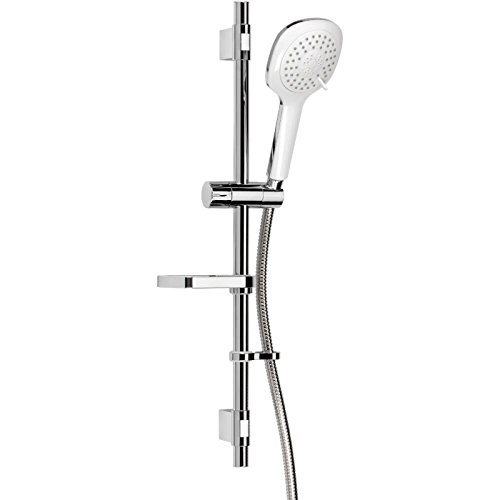 Croydex Linear 3 Function Flexi-Fit Shower Set Handset with Riser Rail and 1.5m Hose
