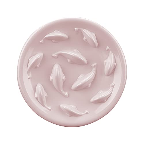 Msbc Pet Slow Feed Dish For Cats And Small Dogs - Fish Pool Design, Fun Interactive Bloat Stop Puzzle Feeder Bowl Healthy Eating Diet Food Grade Melamine Material Easy To Clean Dishwasher Safe, Pink… #TOP4