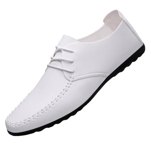 Men's Premium PU Casual Lace Up Sneakers Walking Business Driving Flats Shoes