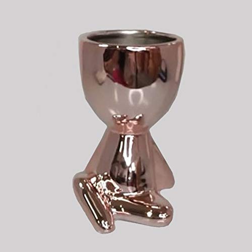 Vaso Para Planta Robert Plant Sentado Mãos No Chão Rose Gold