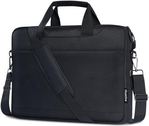 Huaziva Laptoptasche 17 17,3 Zoll, Schultertasche Umhängetasche Wasserdichte Aktentasche mit gepolstertem Gurt für 17 17,3 Zoll HP Lenovo Dell Acer ASUS Laptop Notebook, Schwarz