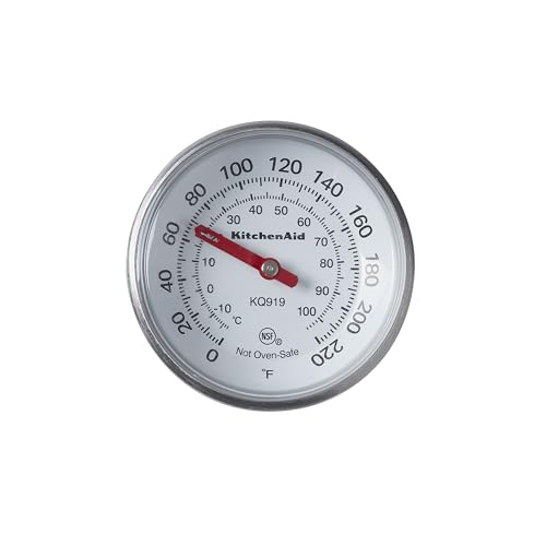 Image of KitchenAid KQ919 Analog Instant Read Food and Meat Thermometer with 1.75-inch Dial, Recalibration Feature, Black Storage Sleeve