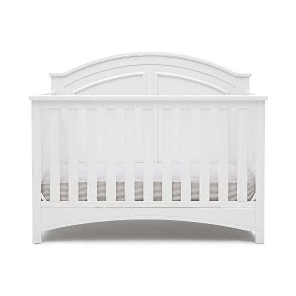 Delta children perry 6 in 1 convertible crib greenguard gold certified bianca white  urban country home decor