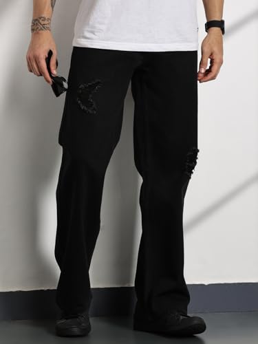 Image of Thomas Scott Men's Relaxed Fit Mid Rise Comfort Clean Look Light Fade Cotton Baggy Jeans