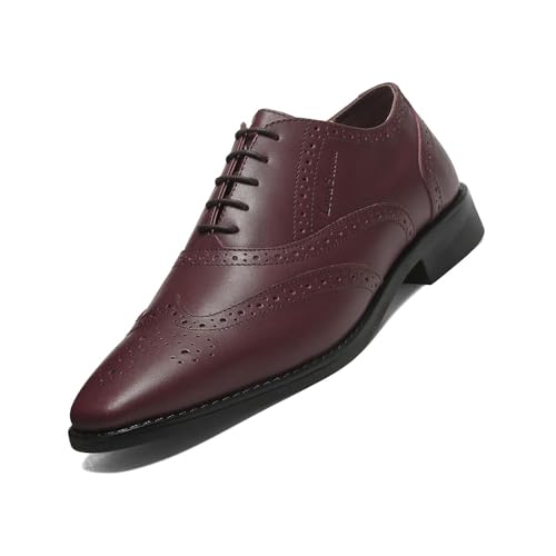 Image of LOUIS STITCH Formal Lace Up Shoes for Men | Wingtip Brogue Shoes | Handcrafted Italian Leather Mens Shoes | Russet Tan