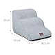 Relaxdays Haustiertreppe 3 Stufen, Hunde & Katzen, HxBxT: 33 x 36,5 x 52 cm, weiche Hundetreppe, für Bett, Couch, grau