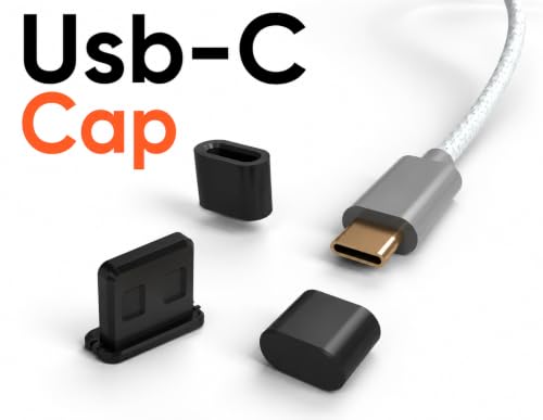 Image of Vishw Enterprise USB Dust Protection Caps Set 15 Pack, USB-C & USB-A Port Covers, Black