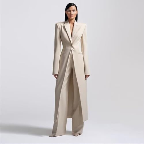 Business Women's Suit Slim Fit 2 Pieces Blazer Pants Street Shot Long Jacket Trousers Luxury Office Work Tuxedos2