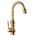 Rubinetto Cucina, Ottone Girevole a 360°Miscelatore Cucina E Fredda E Calda Regolabile Rubinetto, Miscelatore Monocomando Per Lavello - Bocca Alta, Cucina Miscelatore Rubinetti, Bronzo, Stile Antico
